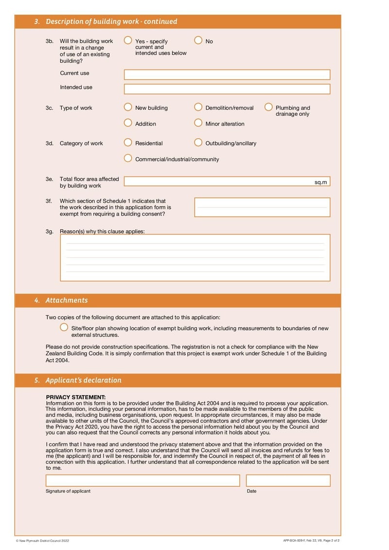 Large thumbnail of Registration of Building Work Exempt Under Schedule 1 - Feb 2022