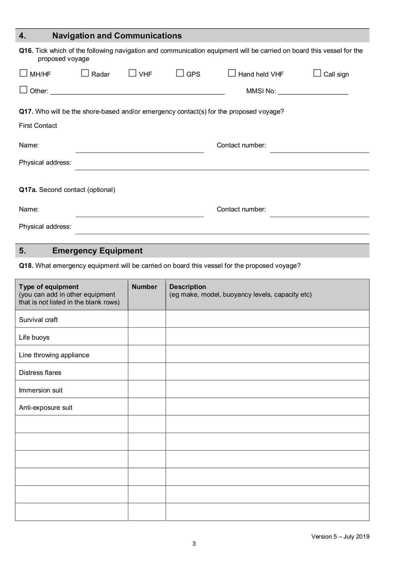 Large thumbnail of Form MSF031 Application for Issue or Re-Issue of a Certificate of International Voyage - Jul 2019