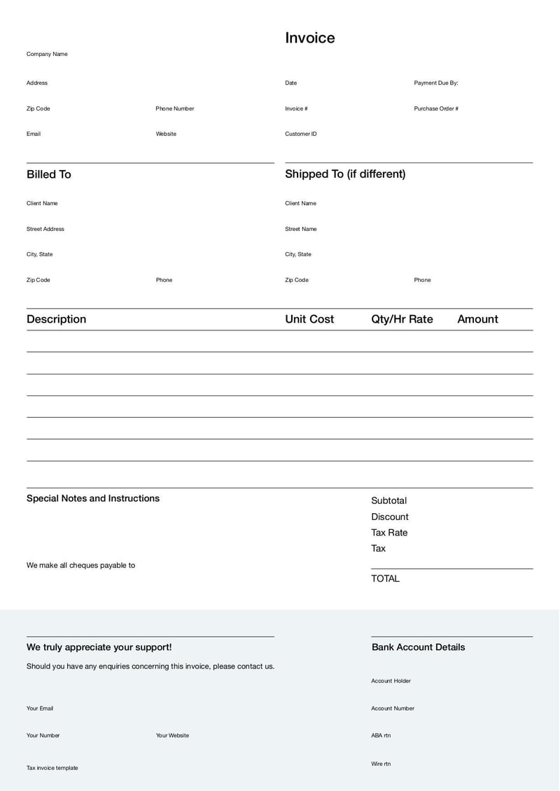 Consulting Invoice Template for billing clients in consulting services