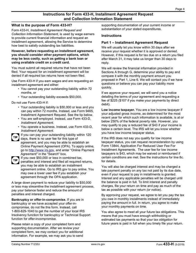 Large thumbnail of Form 433-H - May 2019