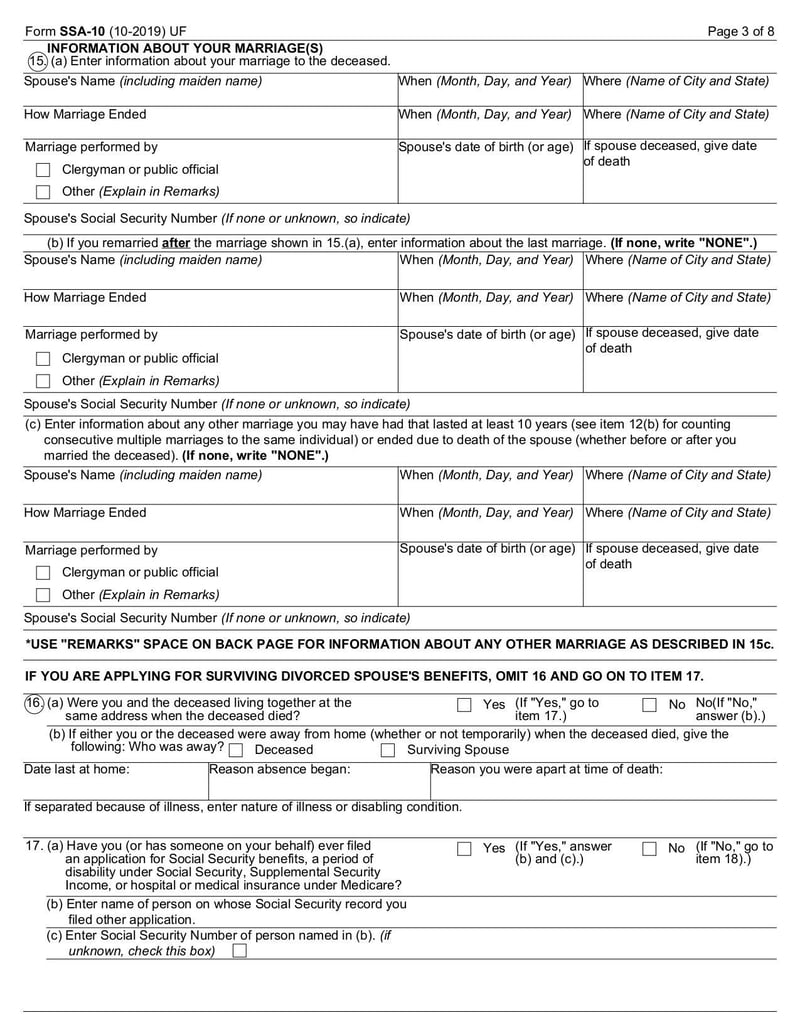 Large thumbnail of Application for a Social Security Card | Form SSA-10 - Oct 2019