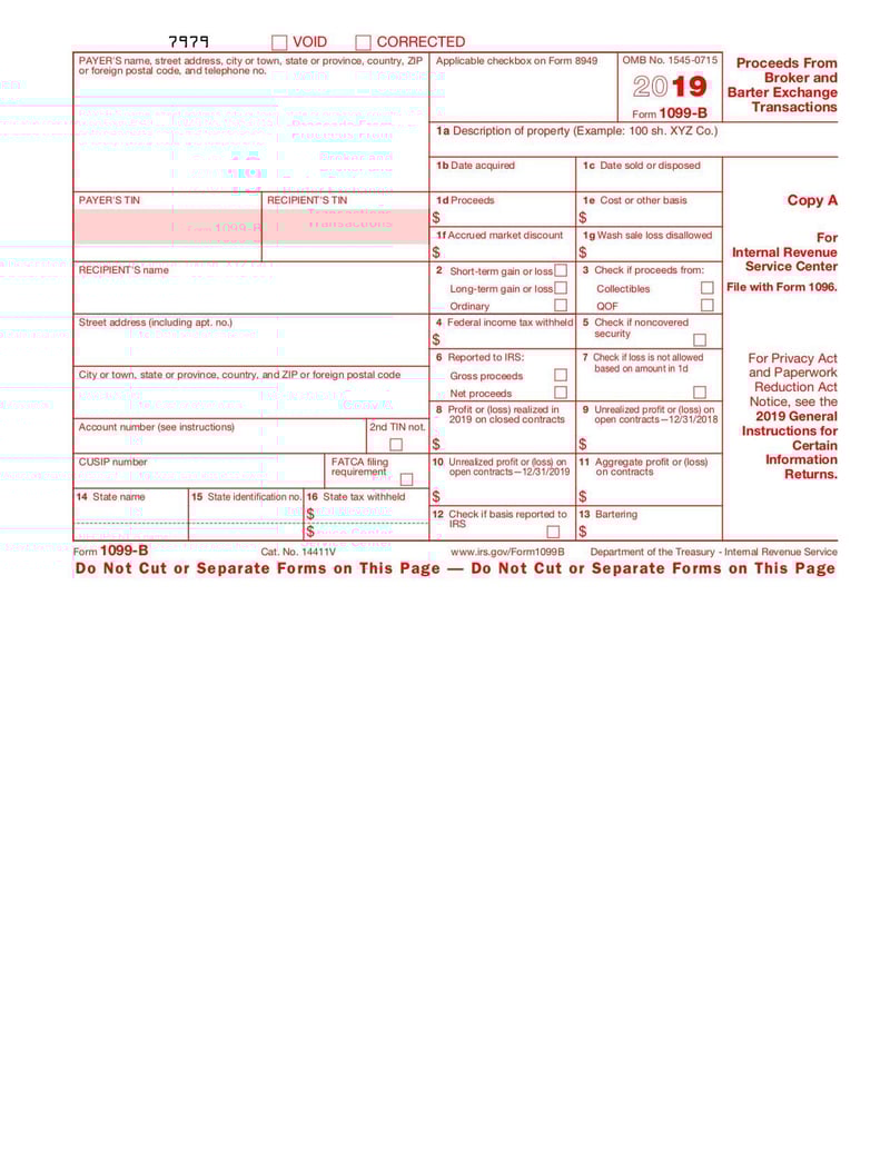Large thumbnail of Form 1099 B - Jan 2019