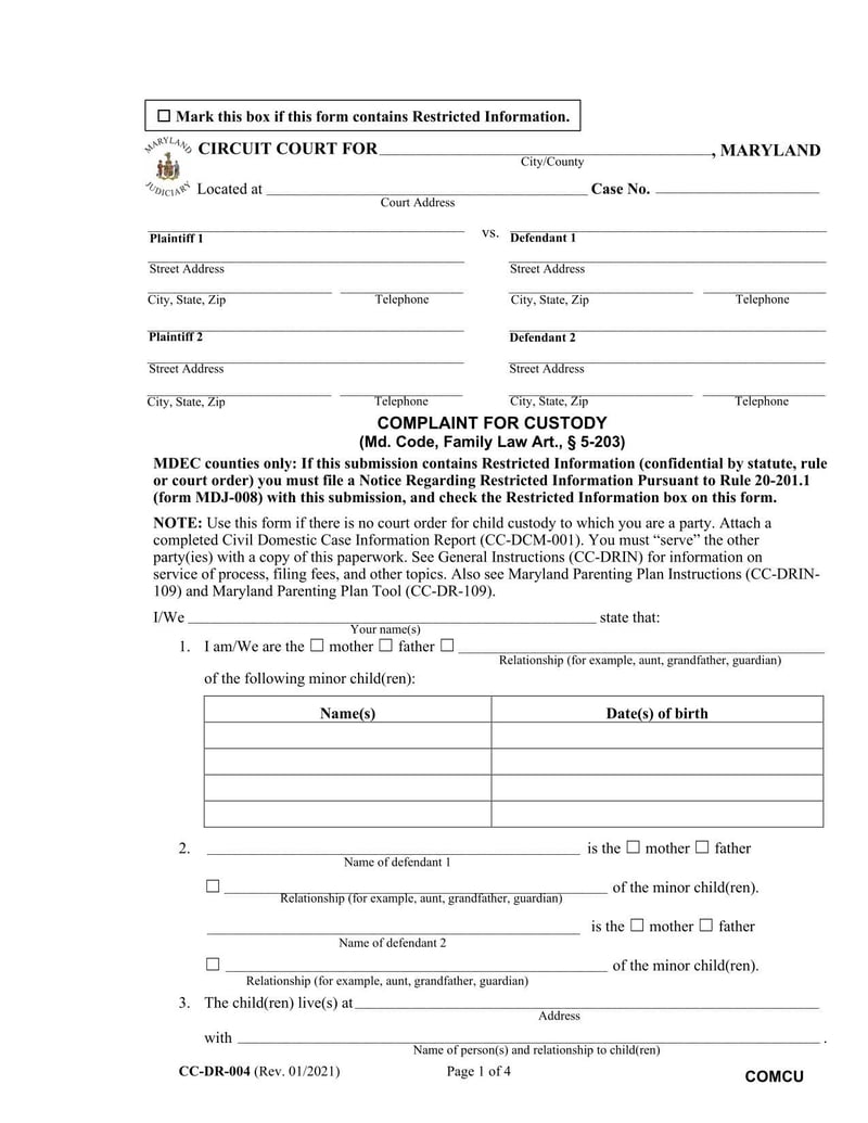 Large thumbnail of Form CCDR-004