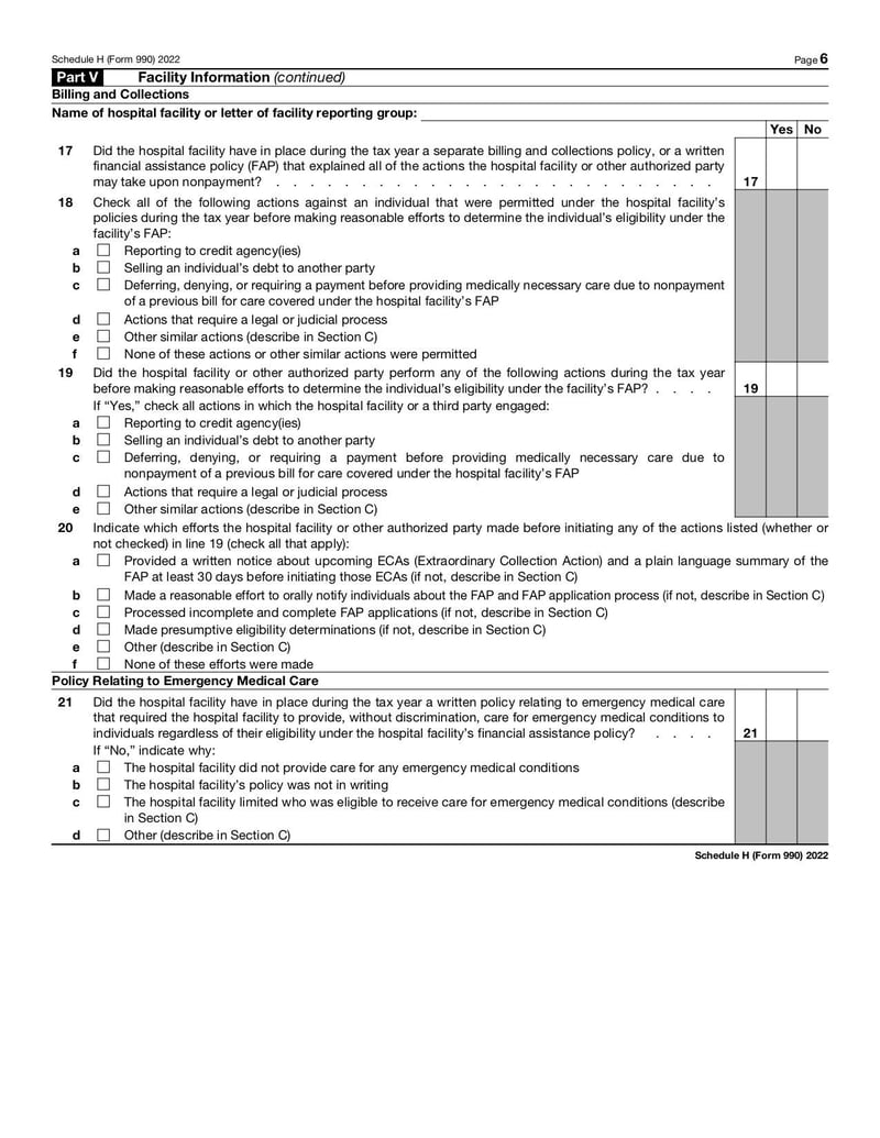 Large thumbnail of Schedule H (Form 990) - Nov 2022