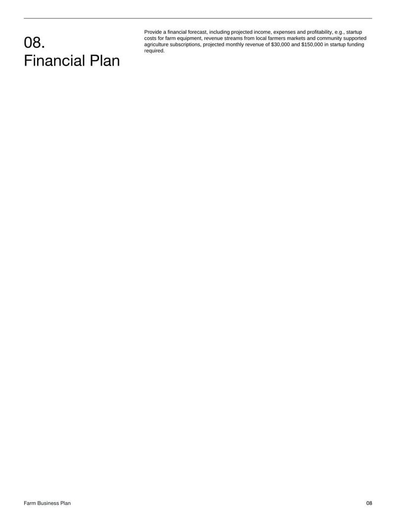 Farm Business Plan for managing crop, livestock or agribusiness operations and financials