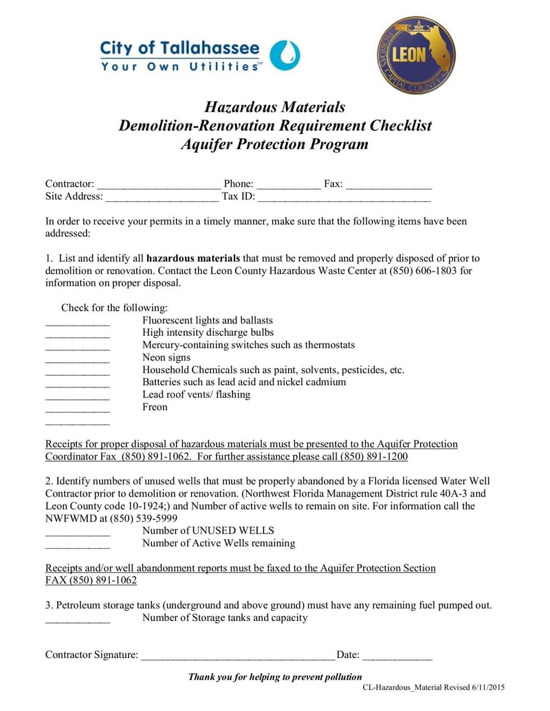 Thumbnail of Demolition-Renovation Requirement Checklist - Jul 2015 - page 0