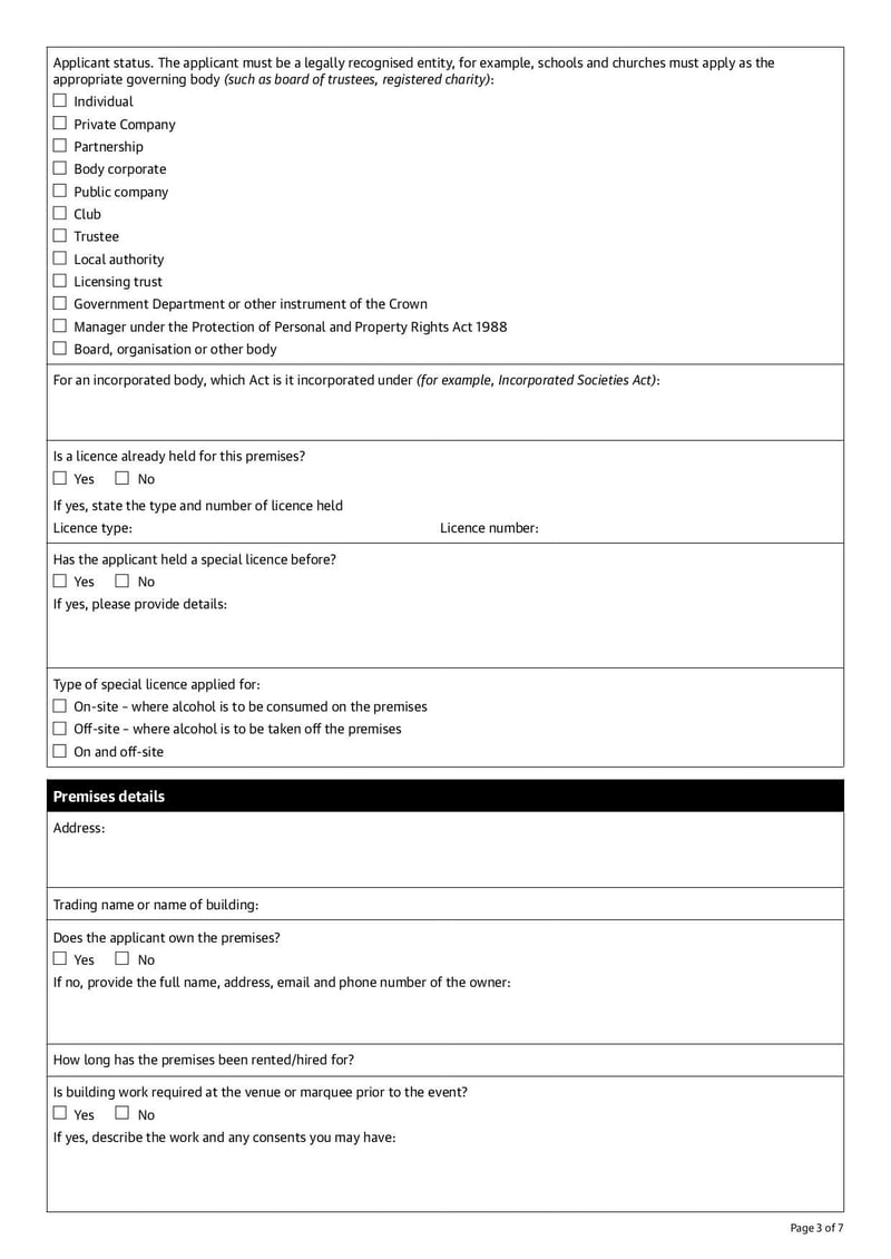Large thumbnail of Special Licence Application Premises - May 2021