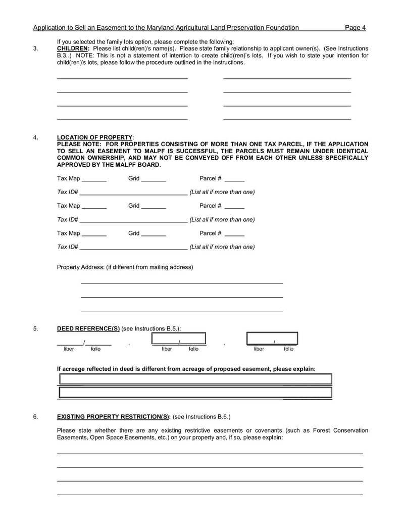 Large thumbnail of Application to Sell an Easement Form - May 2014