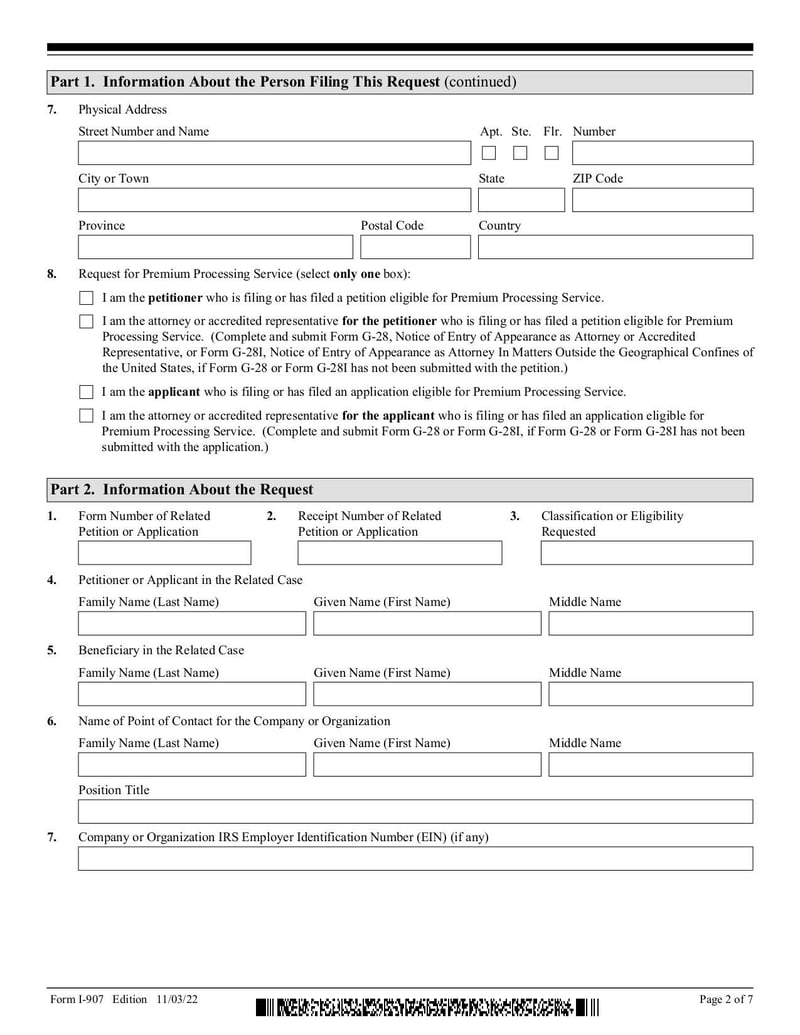 Large thumbnail of Form I-907 - Nov 2022