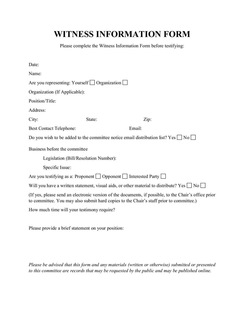 Large thumbnail of Witness Information Form - Oct 2020