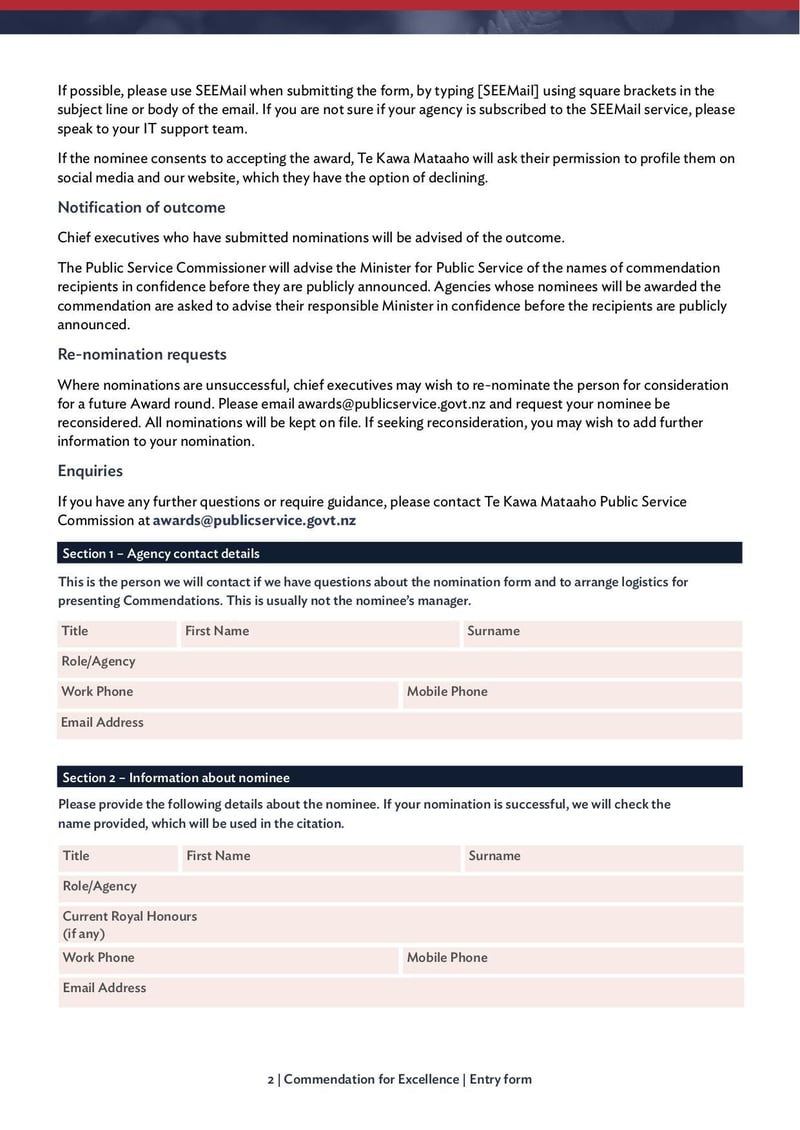 Large thumbnail of Public Service Commissioners Commendation for Excellence Nomination Form and Guidelines - Jan 2022