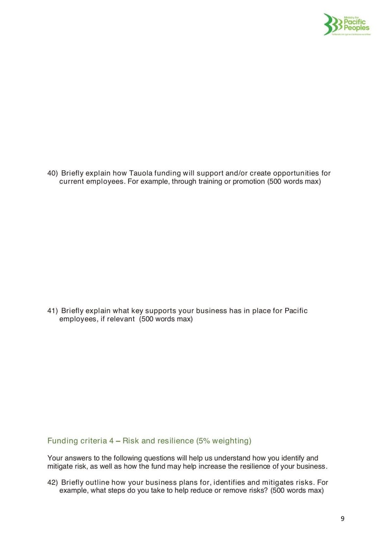 Large thumbnail of Application Form for Tauola Business Fund Round 2 - Nov 2022