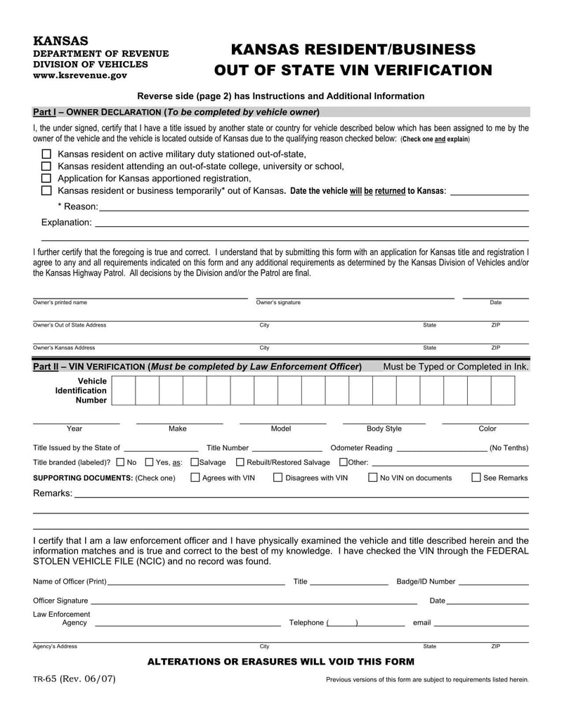 Large thumbnail of Form TR-65