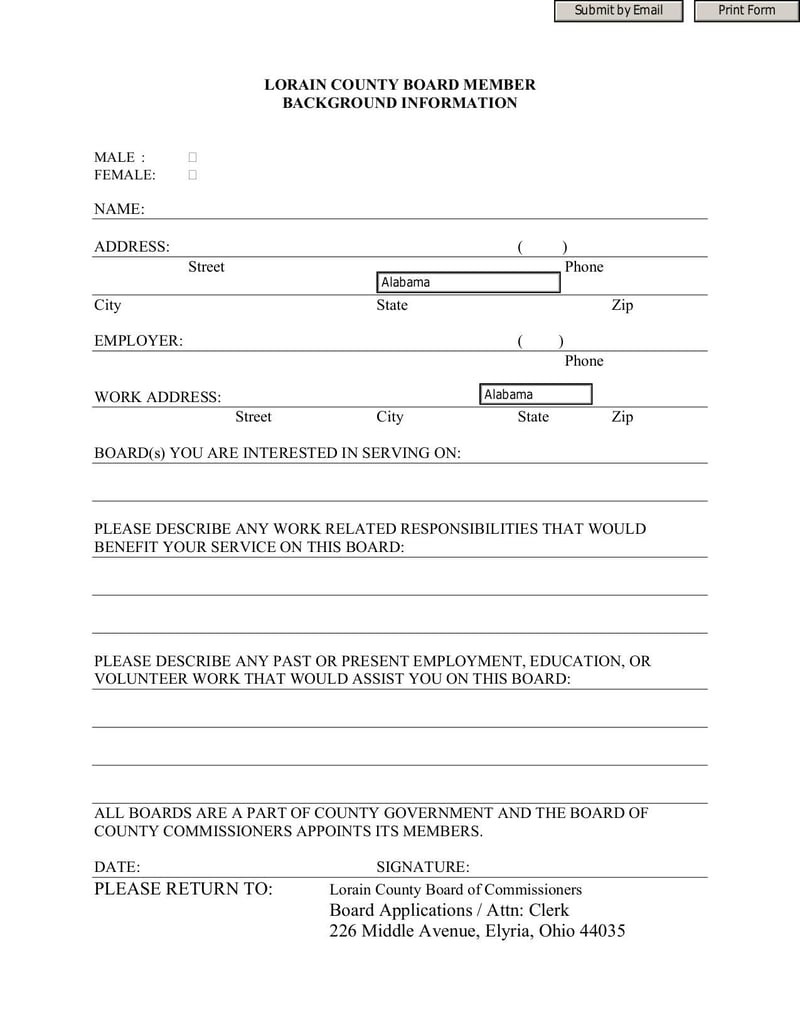 Large thumbnail of Lorain County Board Appointment Application Form - May 2014