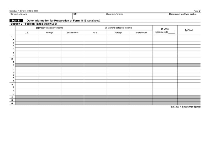 Large thumbnail of Schedule K-3 (Form 1120-S) - Jan 2022