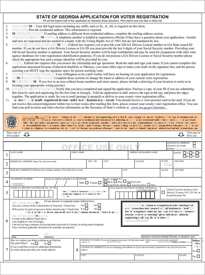 Large thumbnail of Voter Registration Form - Sep 2019