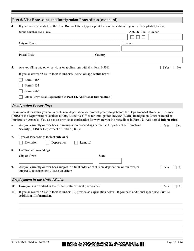 Large thumbnail of Form I-526E - Mar 2023