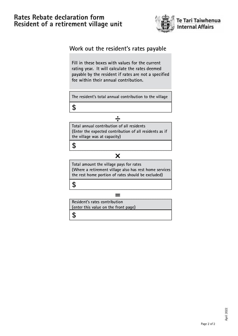Large thumbnail of Retirement Village Resident Rates Rebates Certificate - Jul 2023