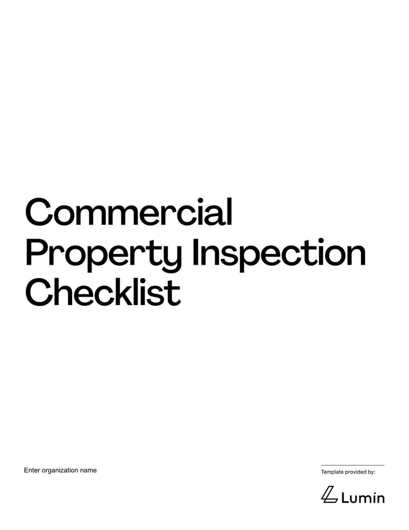Commercial Property Inspection Checklist for assessing business property condition