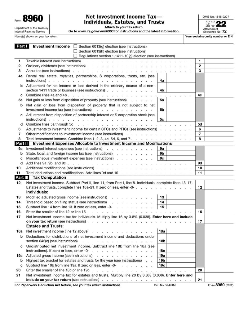 Large thumbnail of Form 8960 - Dec 2022