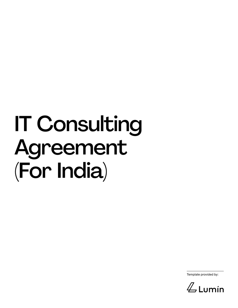 IT Consulting Services Agreement (India) outlining legal terms for IT services, data protection, and payment obligations.