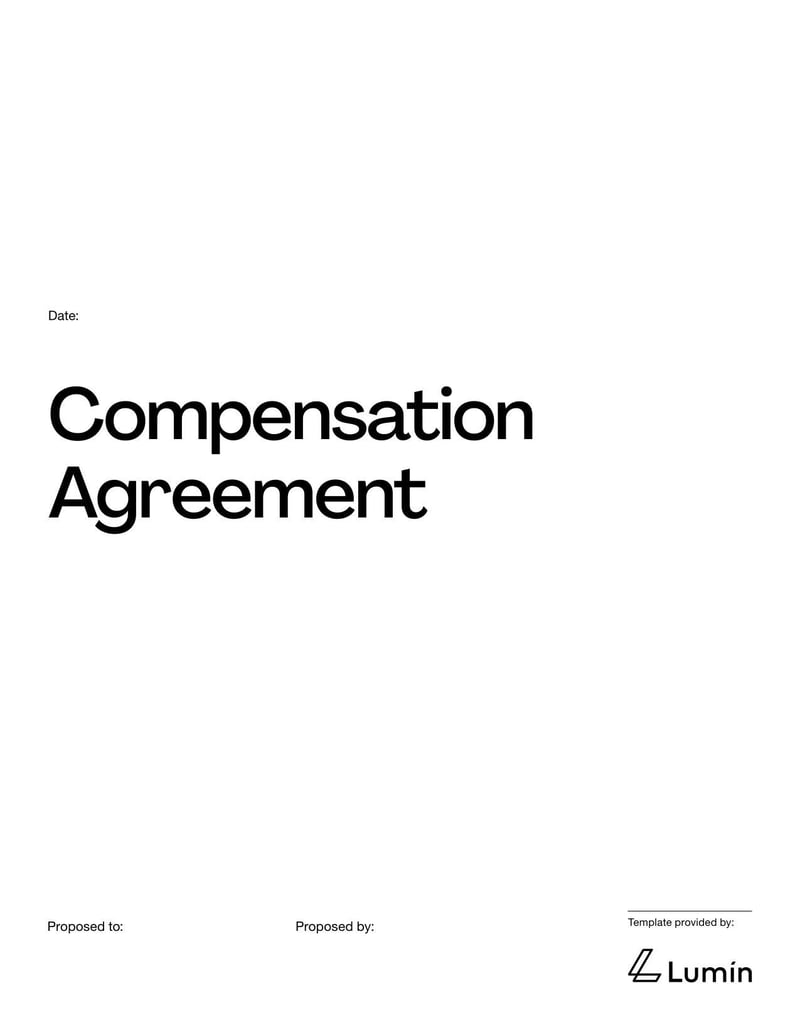 Compensation Agreement Template for setting payment terms for marketing consultants