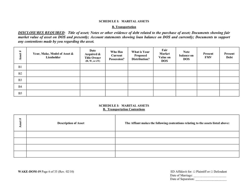Large thumbnail of Equitable Distribution Inventory Affidavit - May 2010