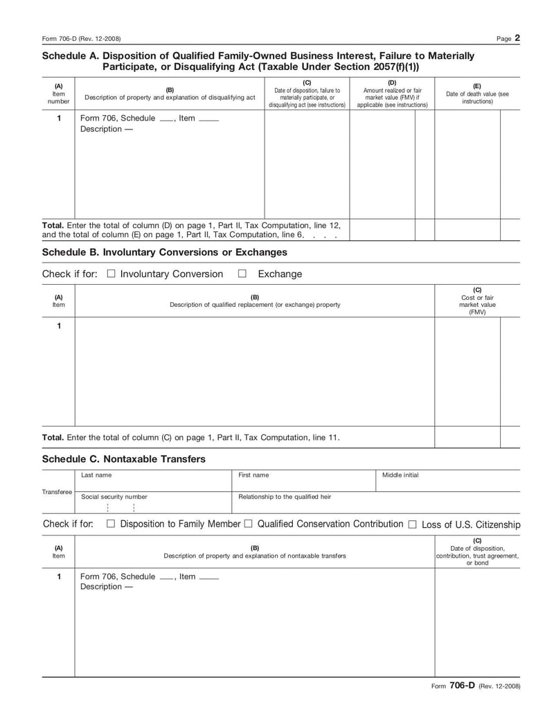 Large thumbnail of Form 706-D - Dec 2008