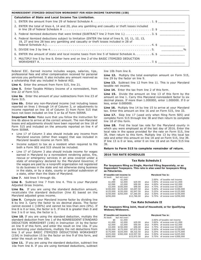 Large thumbnail of Maryland Tax Form 515 - Sep 2017