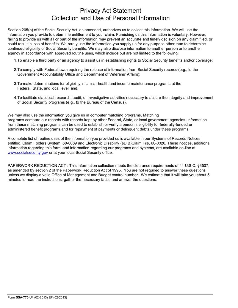 Large thumbnail of Form SSA-770-U4 - May 2016