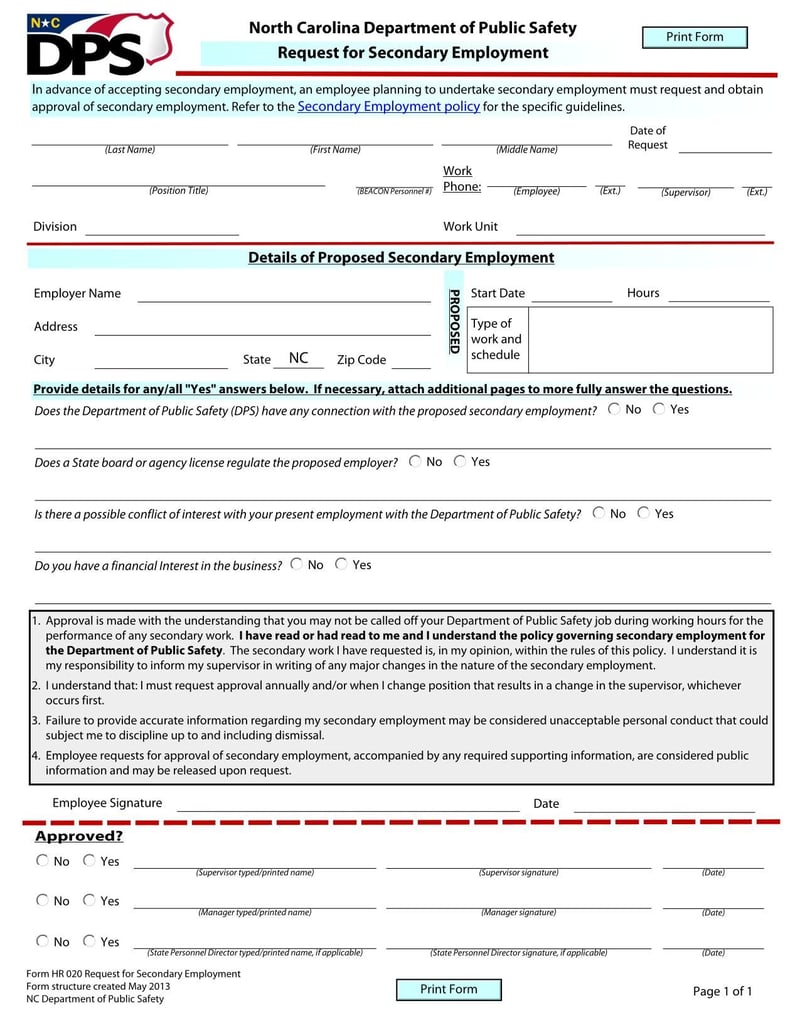 Large thumbnail of Form HR 020