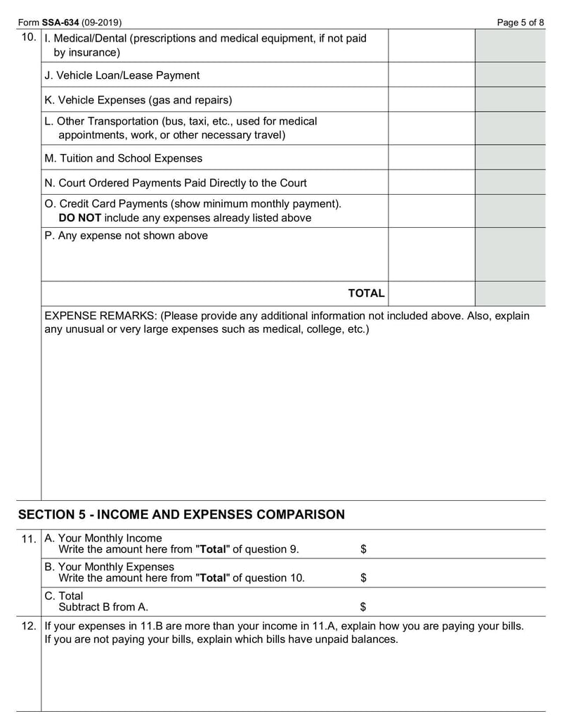 Large thumbnail of Form SSA-634 - Sep 2019