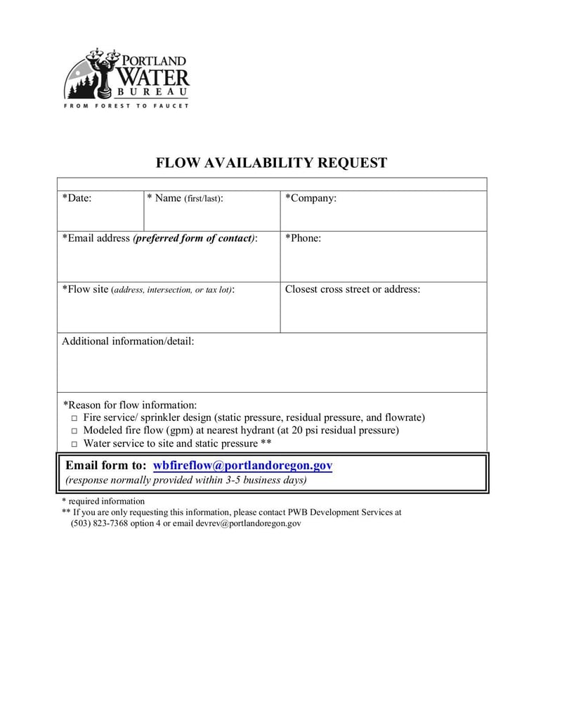Large thumbnail of Flow Availability Request Form - Apr 2018