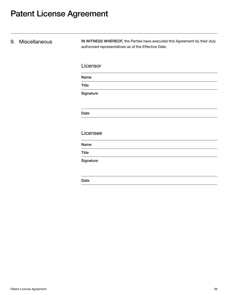 Patent License Agreement detailing royalty terms, license scope and patent protections