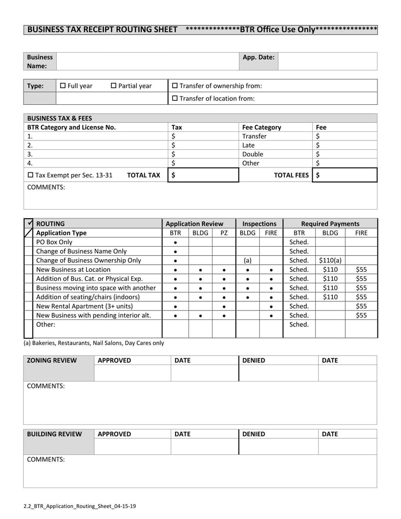 Large thumbnail of Town of Davie Business Tax Receipt Application
