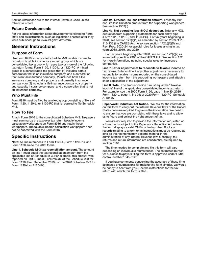 Large thumbnail of Form 8916 - Oct 2020