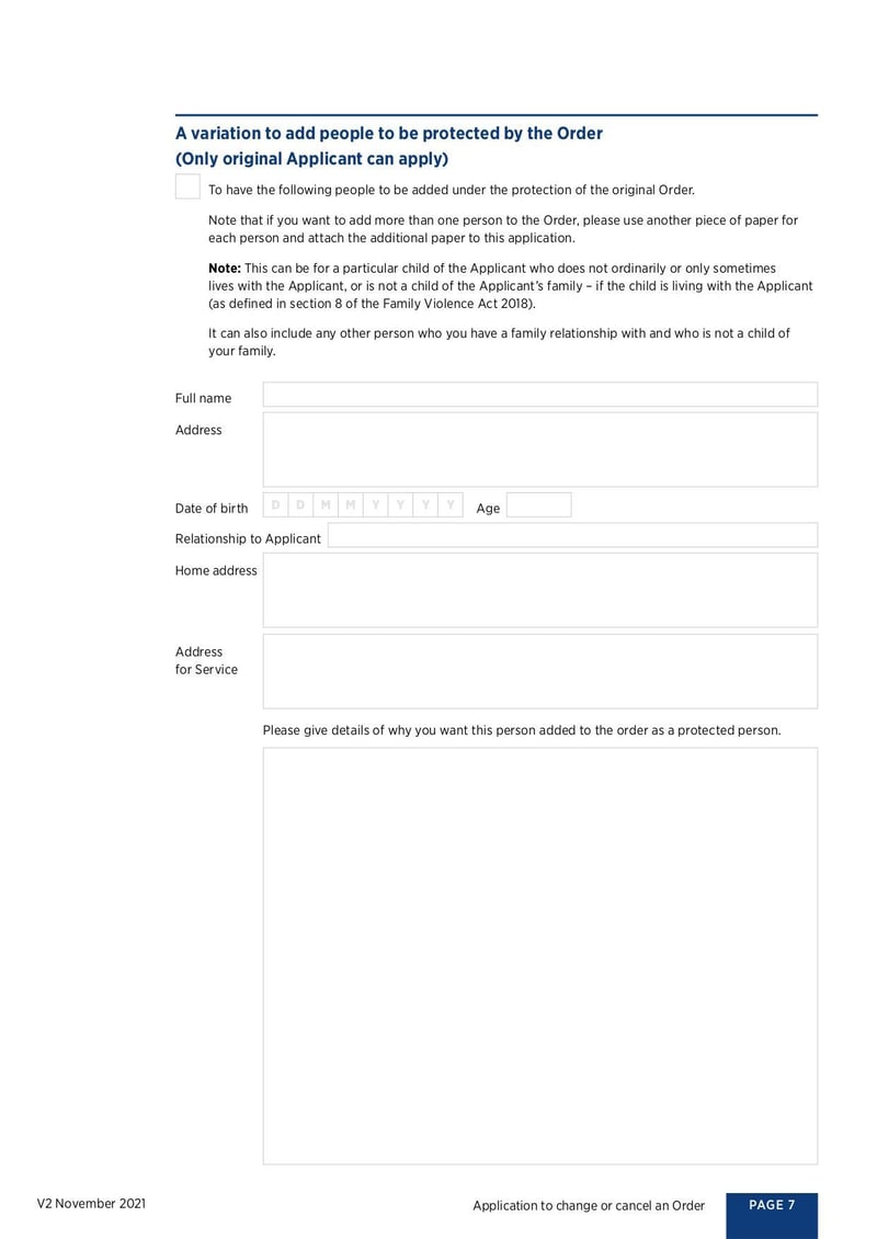 Large thumbnail of Application to Change or Cancel an Order - May 2022