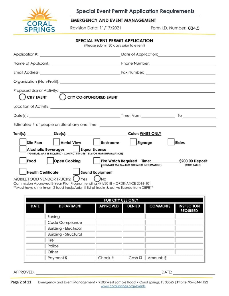 Large thumbnail of Coral Springs Special Event Permit Application Requirements