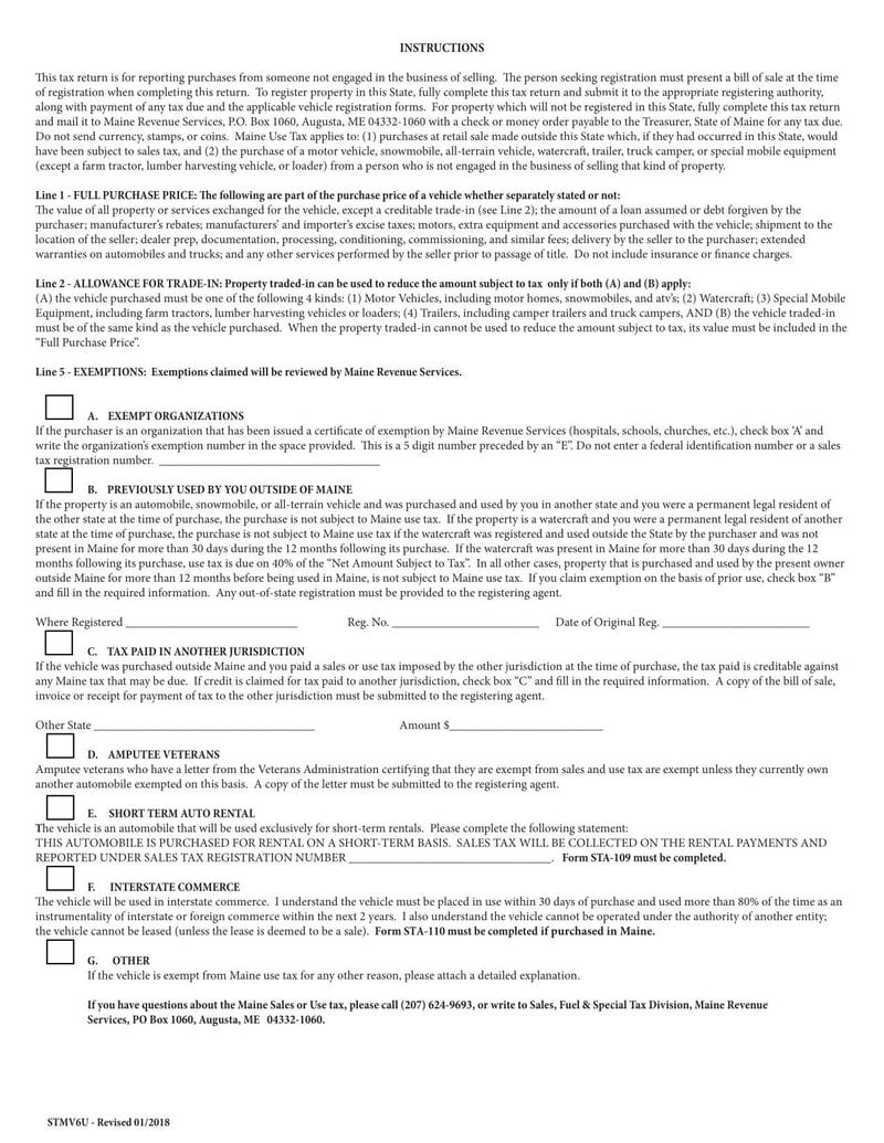Large thumbnail of Form STMV6U (2018)