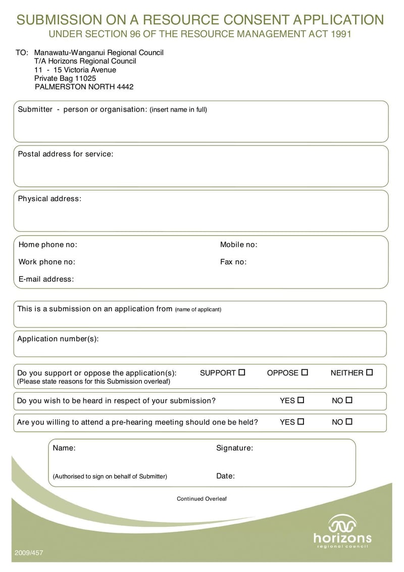 Large thumbnail of Submission on a Resource Consent Application - Feb 2016