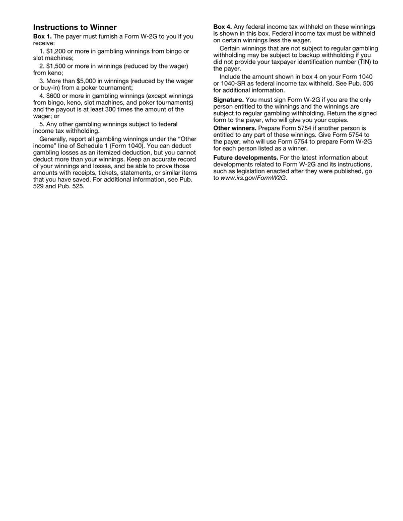 Large thumbnail of Form W-2G - 2023