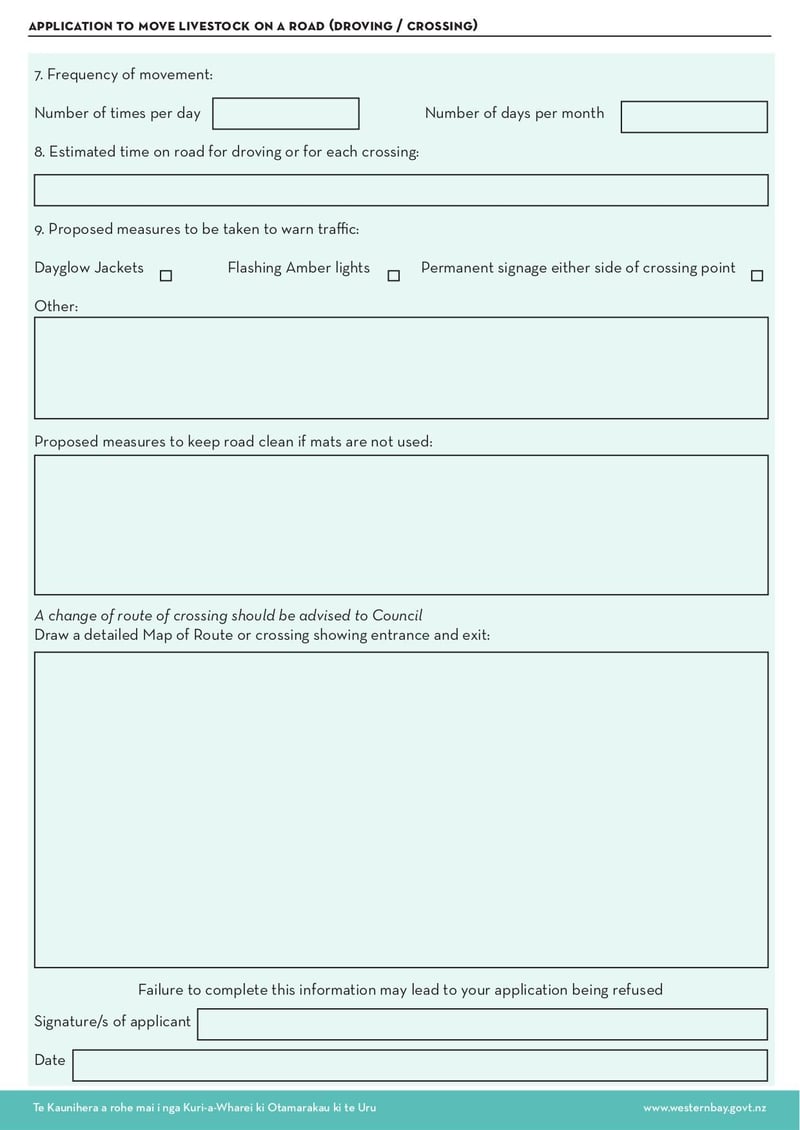 Large thumbnail of Application Form to Move Stock On Road - Jan 2020