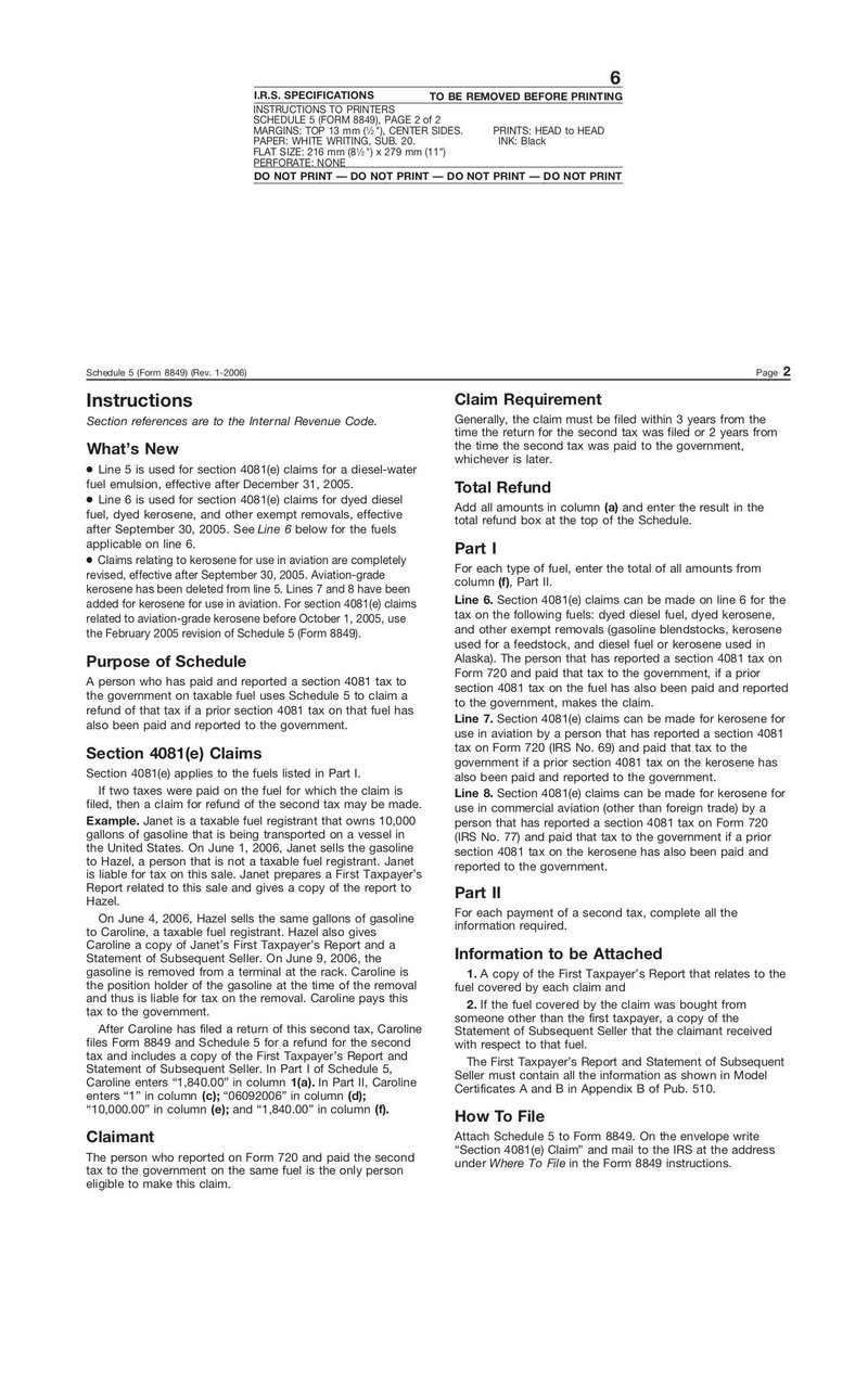 Large thumbnail of Form 8849 (Schedule 5) - Jan 2006