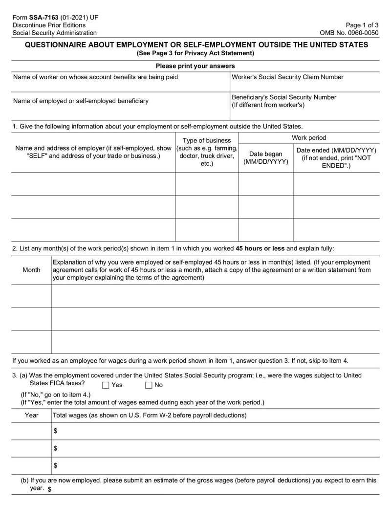 Large thumbnail of Form SSA-7163 - Jan 2021