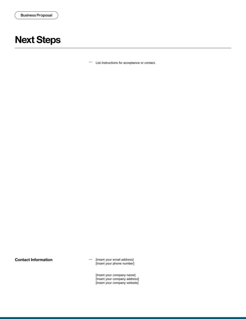 Business Proposal for presenting a business idea, goals, and plan to stakeholders