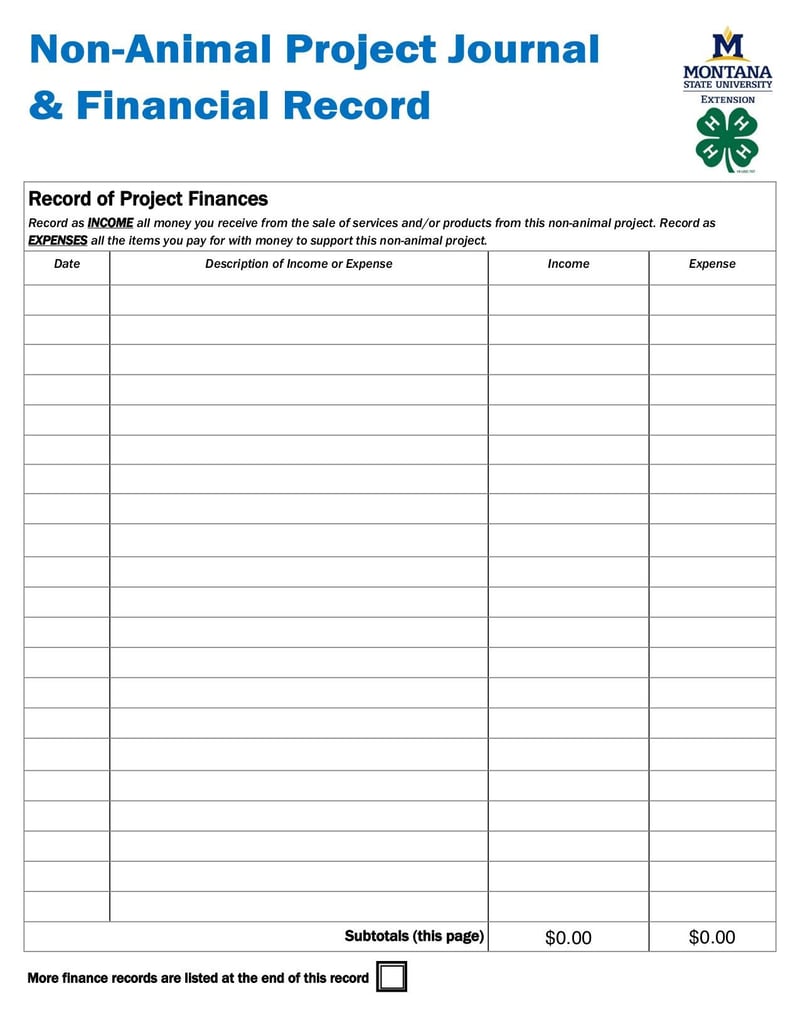 Large thumbnail of 4-H Non-Animal Project Journal - Jan 2016