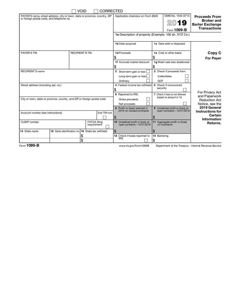 Large thumbnail of Form 1099 B - Jan 2019