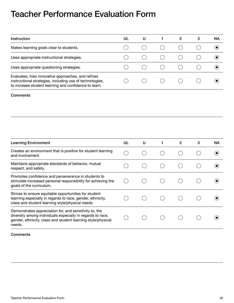 Large thumbnail of Teacher Performance Evaluation Template