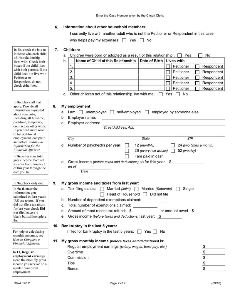 Large thumbnail of Financial Affidavit (Family & Divorce Cases) - Jun 2020