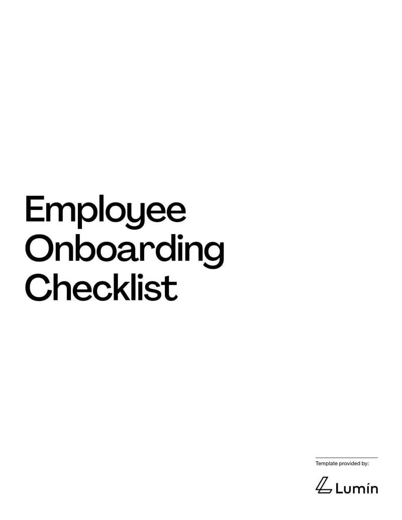 Employee Onboarding Checklist detailing steps to integrate new hires, including orientation and training